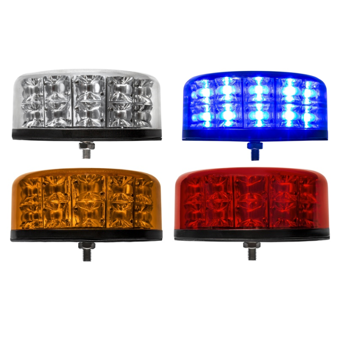 Girofar LED aerodinamic 12-24V 24 LED-uri de 3W - 5 ani Garantie - 1 punct (ax filetat) de prindere